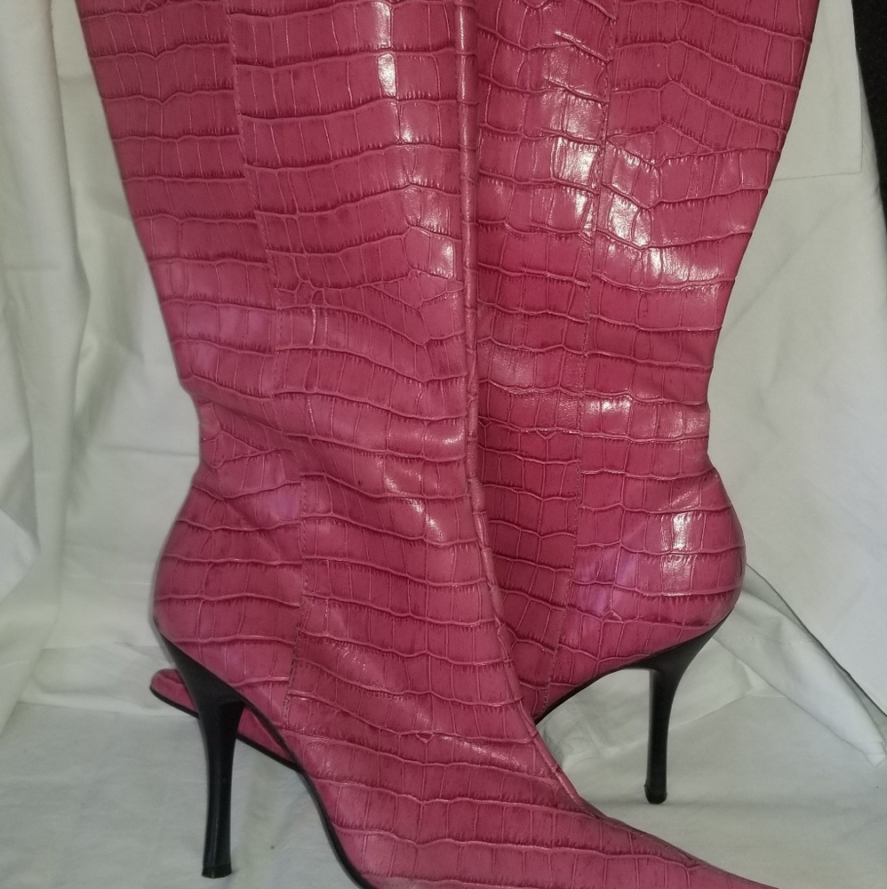 Pink Crocodile boots